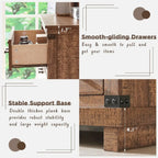 Farmhouse 5 Drawers Dresser for Bedroom, Tall Chest of Drawers with Thick Plank Styling, Wood Rustic Closet Dresser for Bedroom