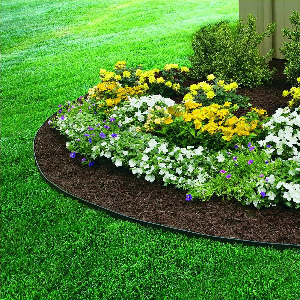 【Breeins】Landscape Edging Length No Digging Garden Edging Kit Include 15/30 Spikes, Premium Yard Edging Fence with One Spike p