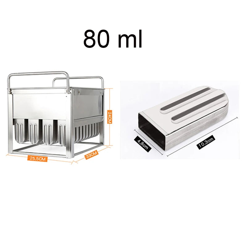 40pcs Stainless Steel Popsicle Mould Ice Lolly Mold For Popsicle Machine Fruit Shape DIY Ice Cream Molds With Sticks Holder