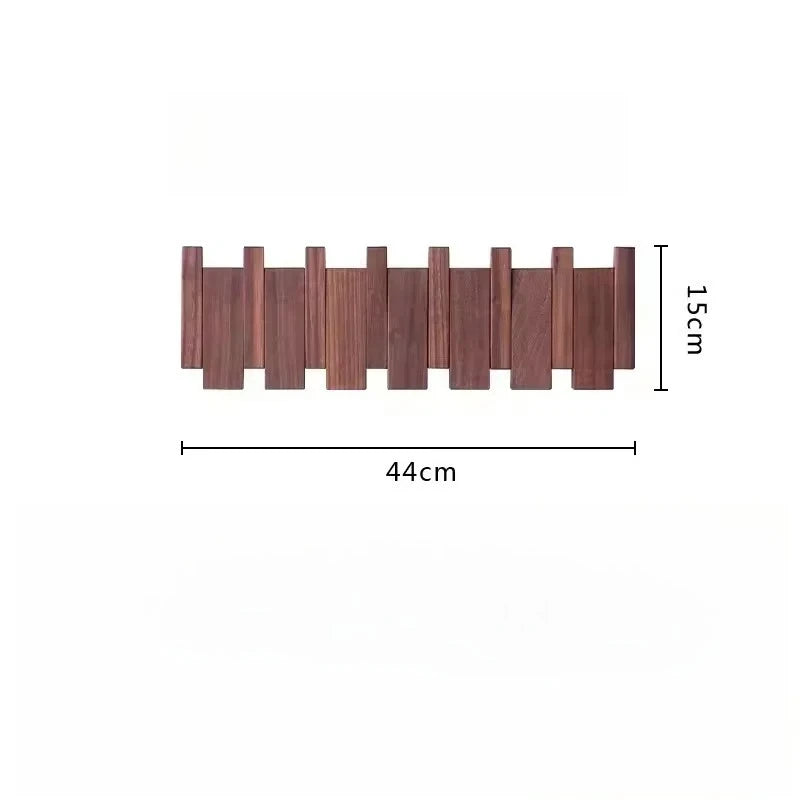 Walnut Wall Hanging Coat Racks Wall Entry Door Porch Hanging Coat Rack Perforated Solid Wood Creative Piano Keys Clothes Hook