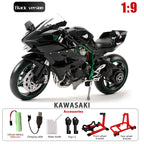 Key Start Dynamic Alloy Motorcycle Model With LED Sound And Smog Adjustable Throttle Model Motorbike Toy Desk Decoration Vehicle