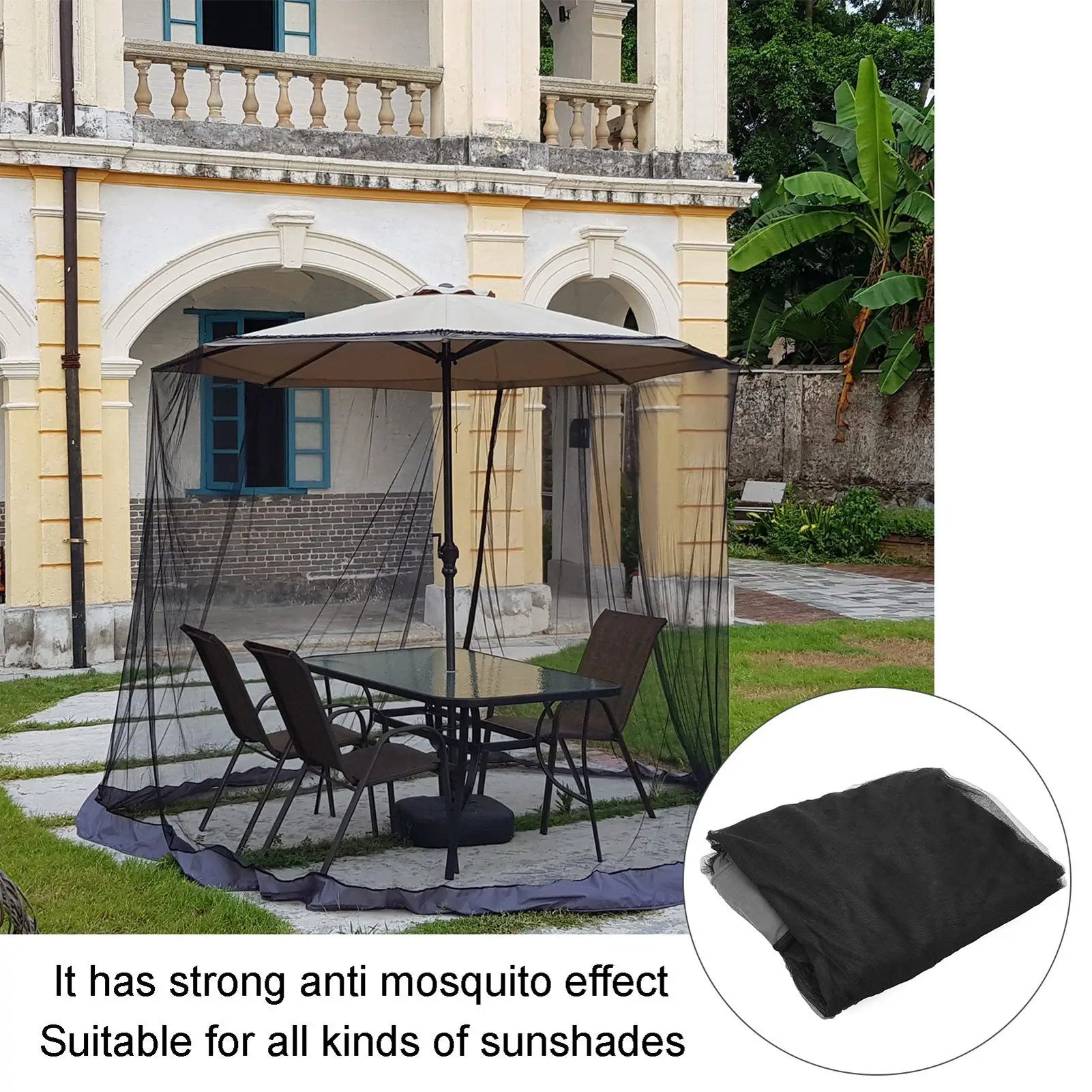 Outdoor Mosquito Net for A2 Banana Crank Arm Umbrella 250-300cm Diameter 230cm Height Sunshade Gazebo Roman Umbrella A1 A2 A3 Mo