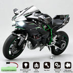 Key Start Dynamic Alloy Motorcycle Model With LED Sound And Smog Adjustable Throttle Model Motorbike Toy Desk Decoration Vehicle