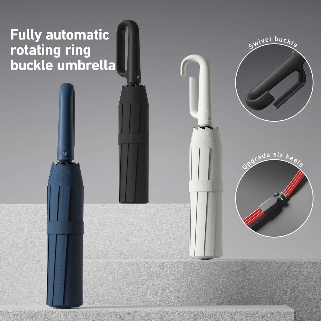 Strong Windproof Automatic Umbrella 72 Bones Sunshade Uv Protection Folding Men's Umbrella Buckle Rain Large Parasol for Women