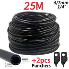 5M-30M Outdoor Misting Cooling System Garden Irrigation Watering 1/4'' Brass Atomizer Nozzles 4/7mm Hose for Patio Greenhouse