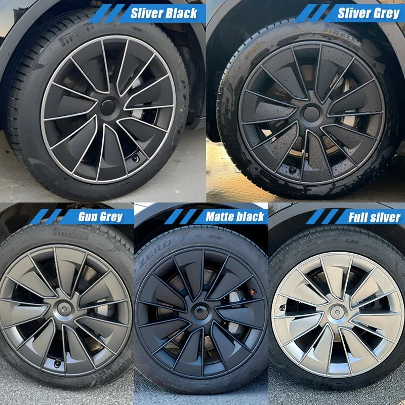 4PCS Hub Cap for Tesla Model Y 19 Inch New Car Wheel Cover Replacement Performance Automobile Full Rim Car Accessories 2018-2024