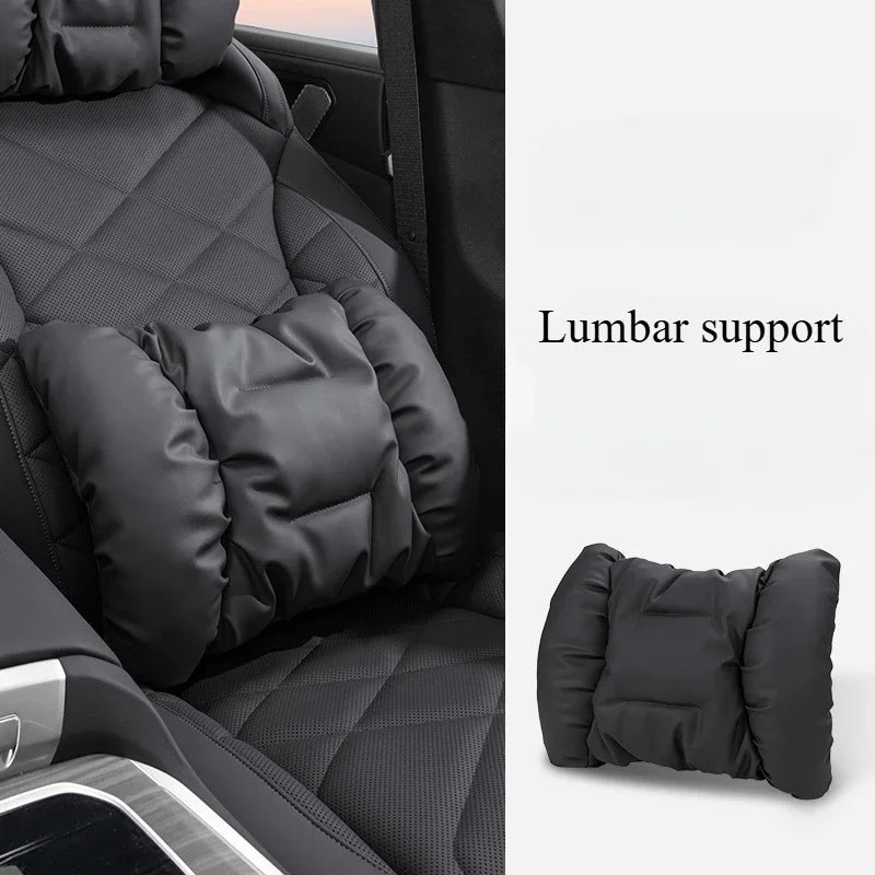 Advanced Sensory Bubble Cotton Car Headrest Anti-Stain Leather Neck Pillow And Waist Cushion Set for Mazda MX5 CX3 CX8 MX-5 CX30