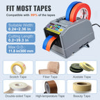 VEVOR ZCUT-9 Automatic Tape Cutting Machine Paper Slitting Dispenser 6-60mm Adhesive Electric Tape Cutter for Product Packaging