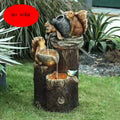 E2 Duck Solar Power Squirrel Resin Patio Fountain Garden Design With Led Light Garden Decoration Outdoor Simulation Decoration