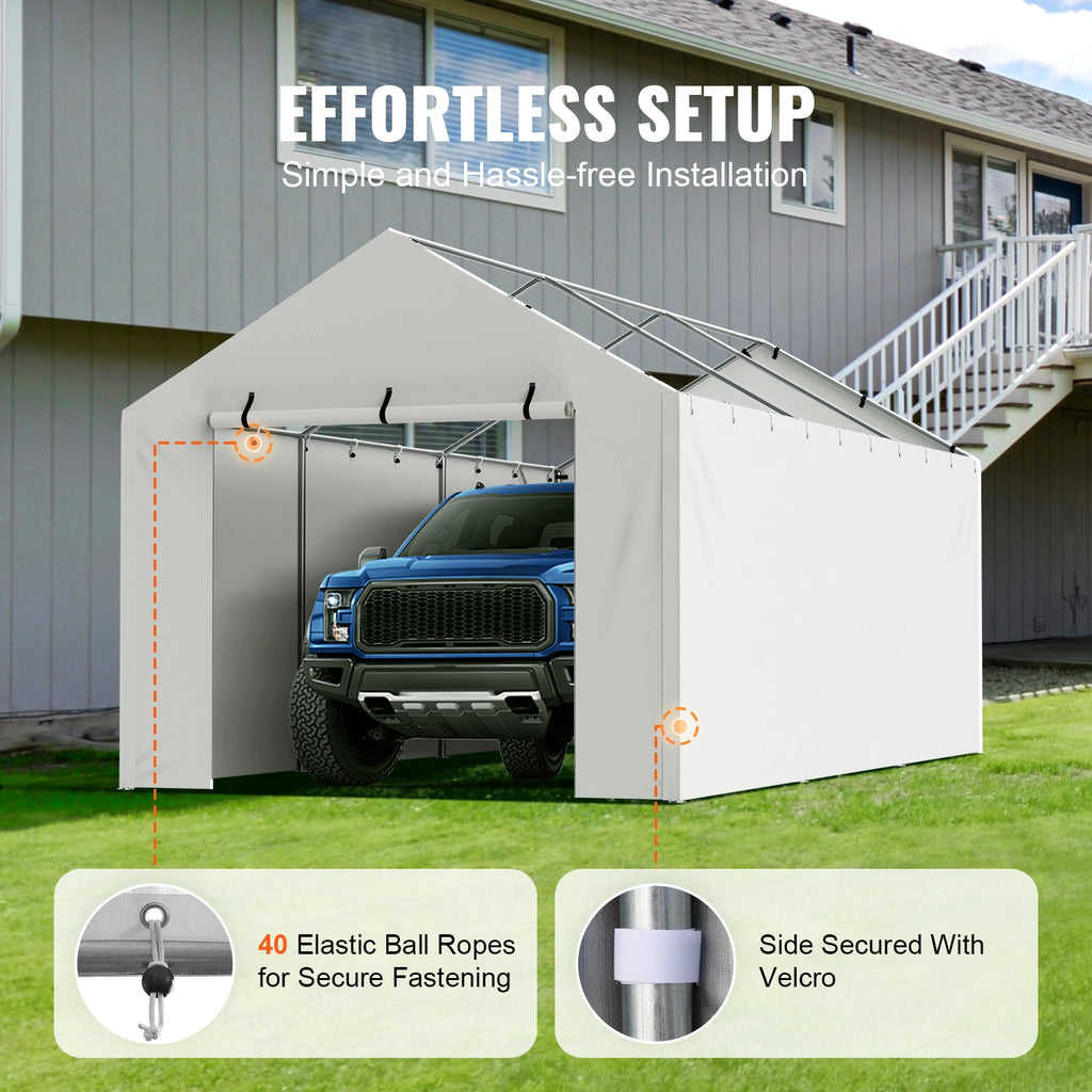 VEVOR Carport Replacement  Garage Tent Shelter Tarp Heavy-Duty Waterproof & UV Protected.