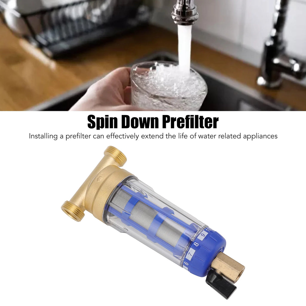 Pre Filter Purifier Whole House Spin Down Sediment Water Filter Central Prefilter System Backwash Stainless Steel Filter Mesh