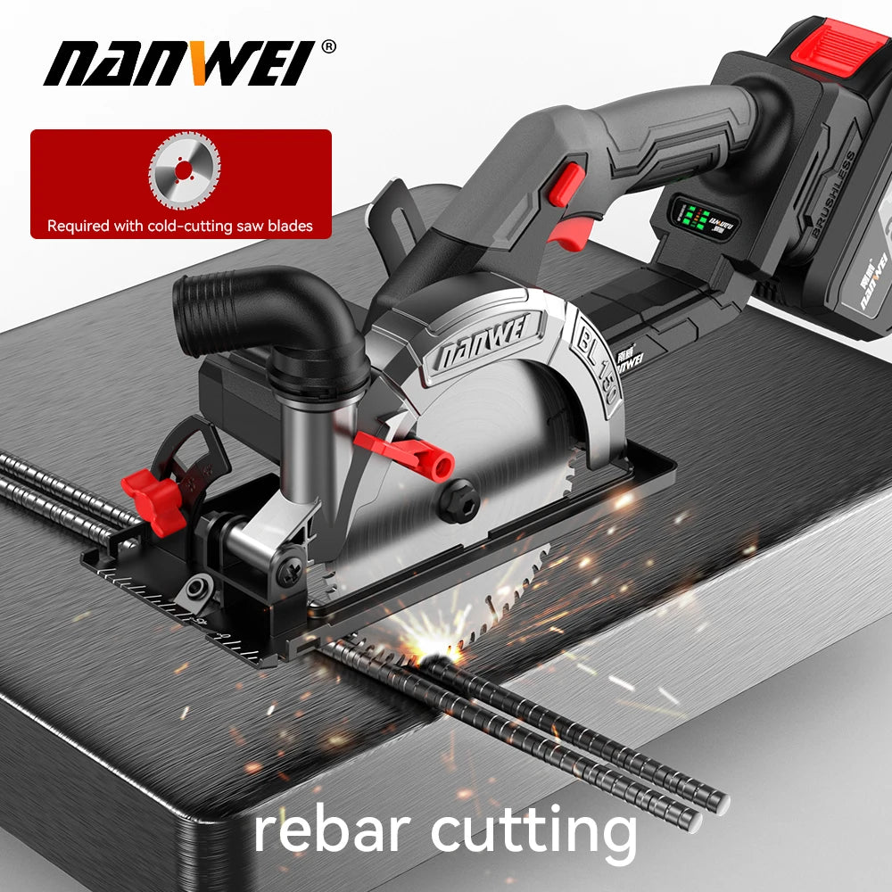 NANWEI 6" cordless brushless circular saw Rechargeable woodworking portable electric saw cutter circular saw