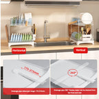 Kitchen Tableware Drain Rack Multi-function Tableware Storage Box Dish Drying Rack For Kitchen Counter