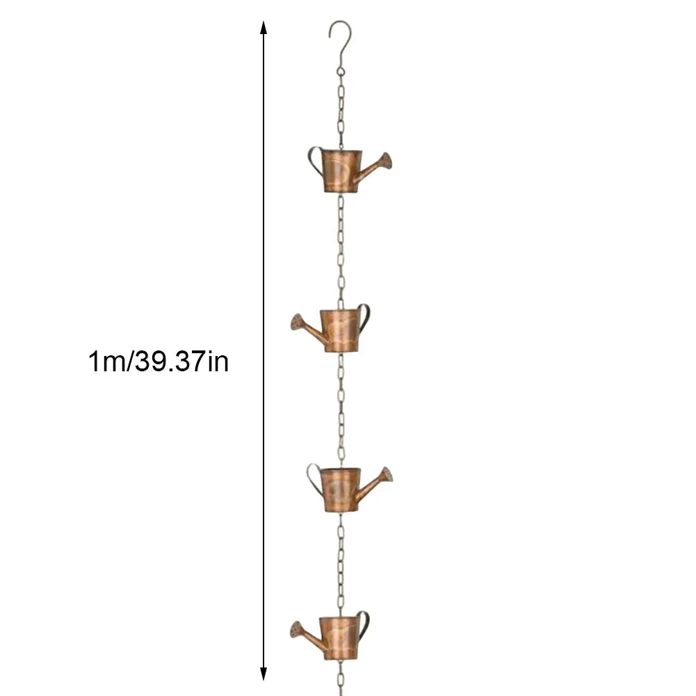 Lotus/Bird Rain Chain Garden Decoration Hanging Rain Catcher Chain Gardening Gutters Downspouts Rain Chain Outdoor Decors