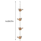 Lotus/Bird Rain Chain Garden Decoration Hanging Rain Catcher Chain Gardening Gutters Downspouts Rain Chain Outdoor Decors
