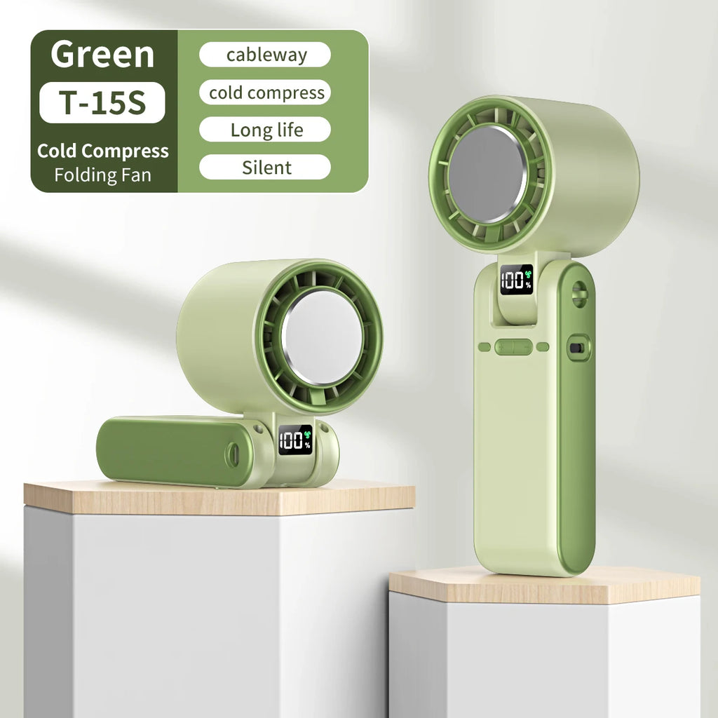 Outdoor Foldable Portable Handheld Fan Mini Cooling Rechargeable 3600m