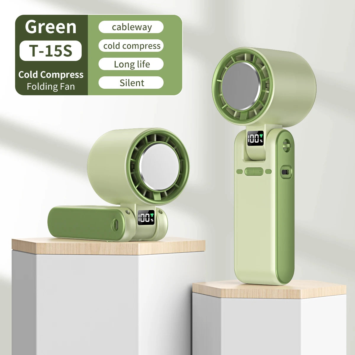 Outdoor Foldable Portable Handheld Fan Mini Cooling Rechargeable 3600m
