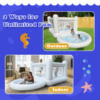 White Bounce House & Ball Pit with Pump