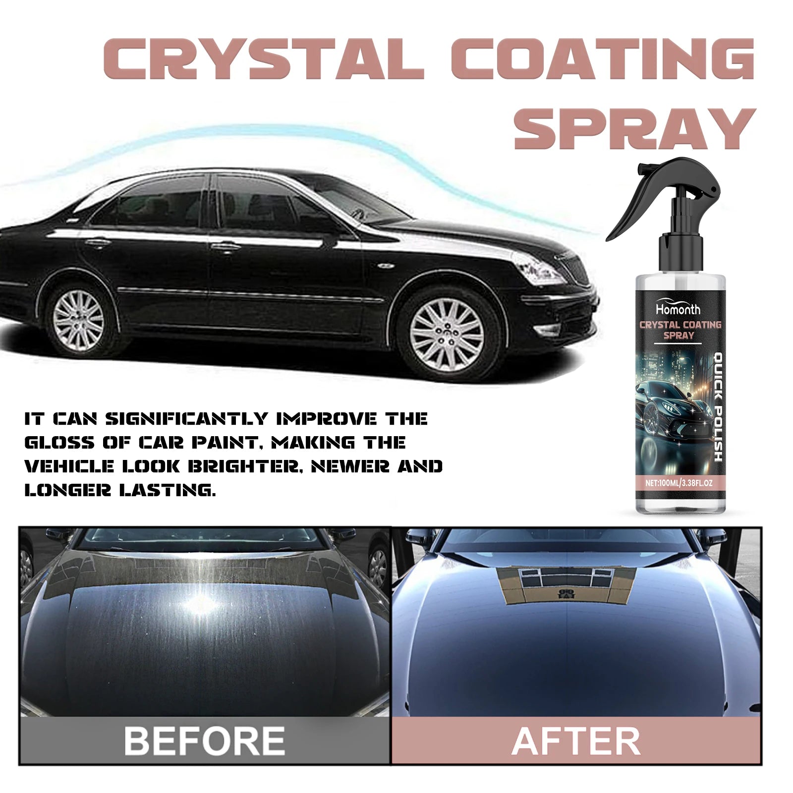 Automotive Coating Ceramic Spray To Clean Water Stains And Dirt To Red
