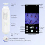 New 50X-200X Hair Follicles Scalp Detector Skin Analyzer Microscope Tool High Definition Skin Tester Support APP Wireless Use