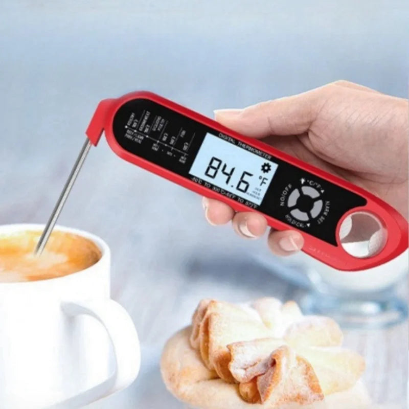 Dual-Probe Waterproof Digital Food Thermometer for Kitchen,Oven,Meat&Grilling-Rotating LCD Screen, Alarm Function & Fast Read