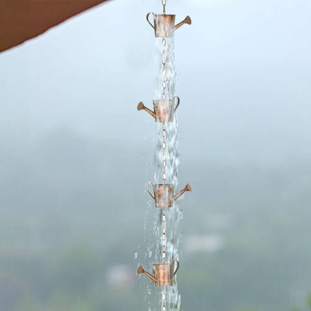 Lotus/Bird Rain Chain Garden Decoration Hanging Rain Catcher Chain Gardening Gutters Downspouts Rain Chain Outdoor Decors