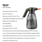 2L Rechargeable Handheld Sprinkler Electric Sprayer Watering Can Atomizing Watering Bottle Water Sprayer Garden Plants Sprayer