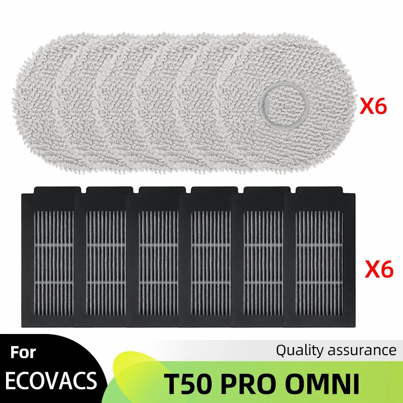 Fit For ECOVACS DEBOT T50 PRO OMNI Replacement Parts Accessories Main Side Brush Hepa Filter Mop Cloth Dust Bag