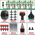 KESLA Greenhouse 5-50M Drip Irrigation System Automatic Watering Garden Hose DIY Micro Drip Watering Kits w/ Adjustable Drippers