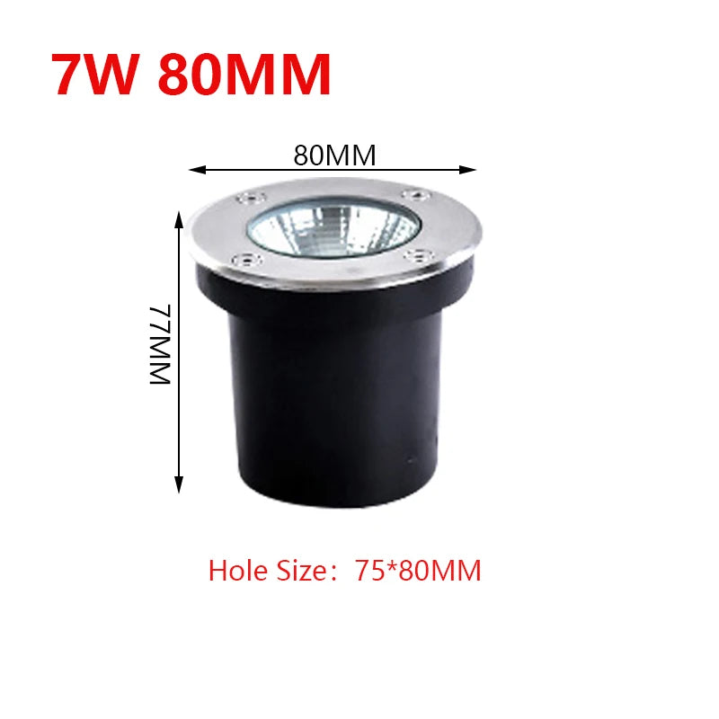 LED Garden Light Underground 3W 5W 7W 10W Waterproof IP67 Outdoor Floor Recessed Spotlight Outside Deck Lighting 220V DC12V24V