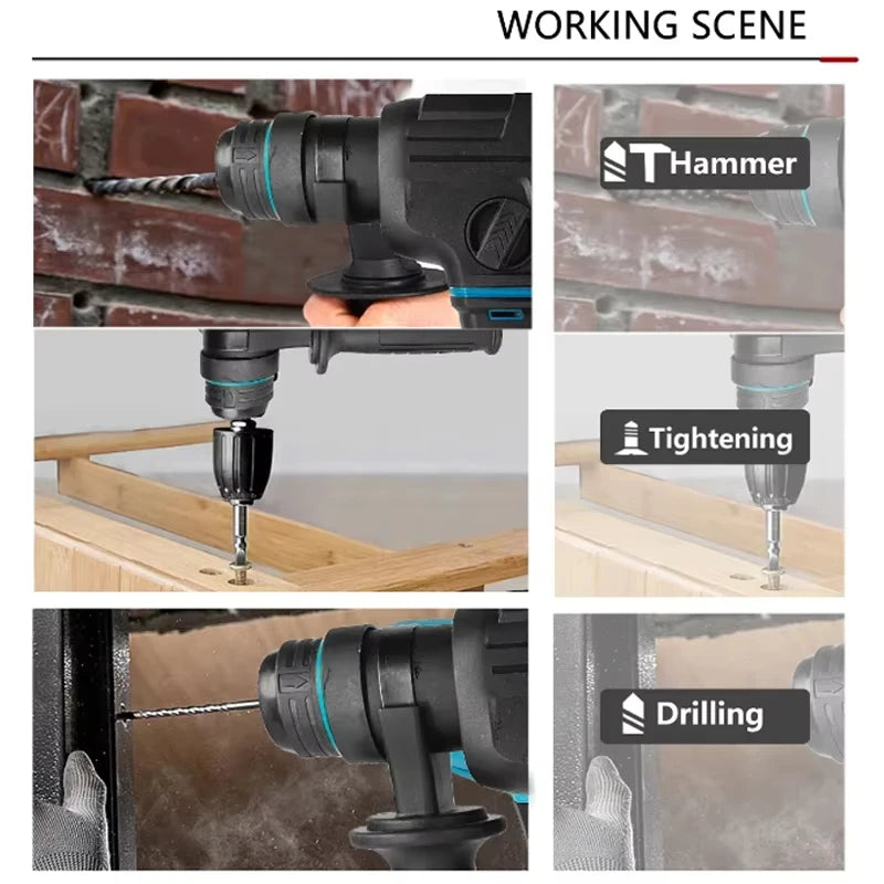 Electric Goddess Brushless Impact Hammer 21V Cordless Hammer Drill Function Multifunctional Steel Concrete Wood For Makita Pin
