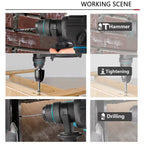 Electric Goddess Brushless Impact Hammer 21V Cordless Hammer Drill Function Multifunctional Steel Concrete Wood For Makita Pin
