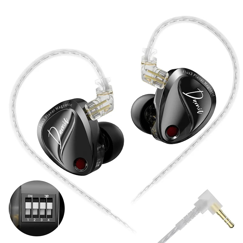 KZ Duonic Triple-Magnetic Planar Driver Upgraded HIFI Earphones, Wide Soundstage Wired IEMs with 4-Tuning Options & HD Dual Mic