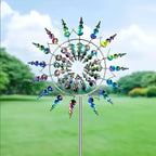 Creative Courtyard Garden Lawn Decoration Unique Wind Collector Magical Kinetic Energy Metal Windmill Rotator
