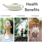 Nose Cleaner Himalayan Salt Premium Ceramic Neti Pot 8oz (250ml) Nasal