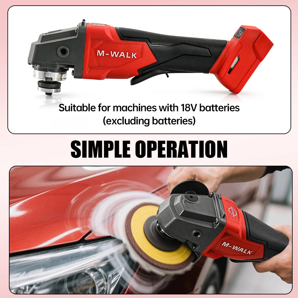 M-WALK 8500RPM High Speed Brushless Angle Grinder 100/125mm With Safety Guard Electric Power Tools For Milwaukee 18V Battery Pin