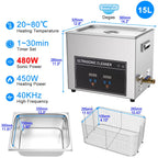 Ultrasonic Cleaner 1L 2L 3L 6L 10L 22L 30L Ultrasonic Bath EU UK Plug Portable Heated 600W Cleaning Washing Ultrasound Machine