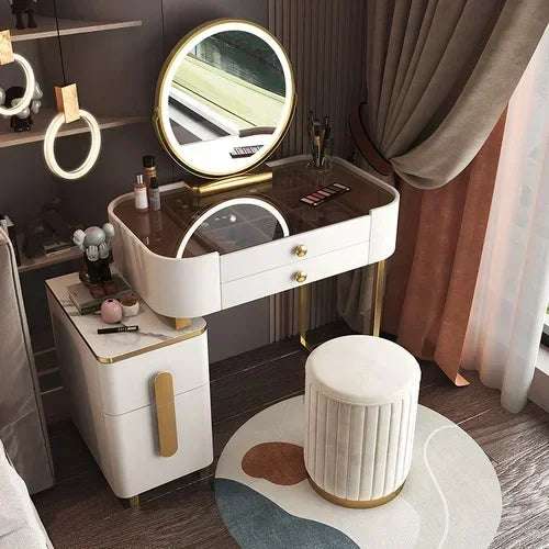Vanity Makeup Desk Dressing Vanity Makeup Desk Organizers Mirror Storage Dressers Bedroom Multifunctional Schminktisch Furniture
