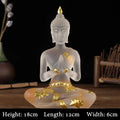 Transparent Sitting Buddha Statue Zen Gesture Thai Buddha Resin Figurine Sculpture Home Office Feng Shui Decoration Ornament