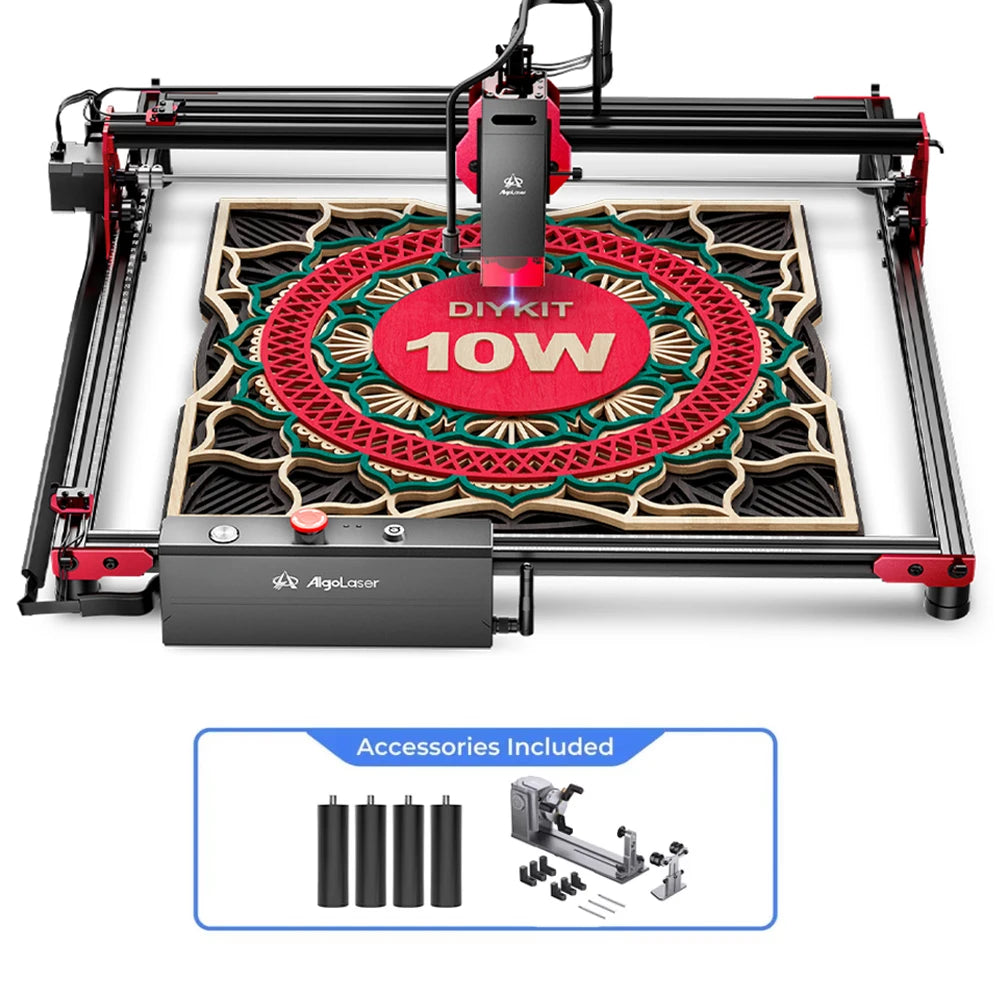 AlgoLaser DIYKIT Laser Engraver 10W Output Power,App Offline Control,Table DIY Engraver Cutter Tool For Metal/Glass/Wood Engrave