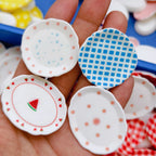 8pcs Miniature Dollhouse Kitchen Dish Plate Tableware for doll Accessories