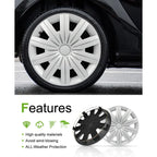 Hubcap Auto Tire Replacement Exterior Cap OEM Steel Wheel Hubcaps Wheel Cover Rim 14 Inch Hub Caps Universal Set of 4 PP Silver