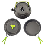 Outdoor camping cooking set hard aluminum alloy outdoor tableware kettle cooker cooking pots and bowls hiking barbecue picnic