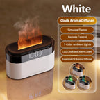 LED Clock Ultrasonic Air Humidifier with Colorful Flame Night Light an