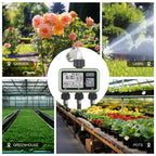 Newest 2024 3-Outlet Water Timer Independent Control Program Digital Garden Sprinkler