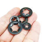 350pcs/box Mix M2.5-M10 External Circlip Self-Lock Retaining Clip Shaft Bearing Snap Ring Kit Set Black 65mn 304 Stainless Steel