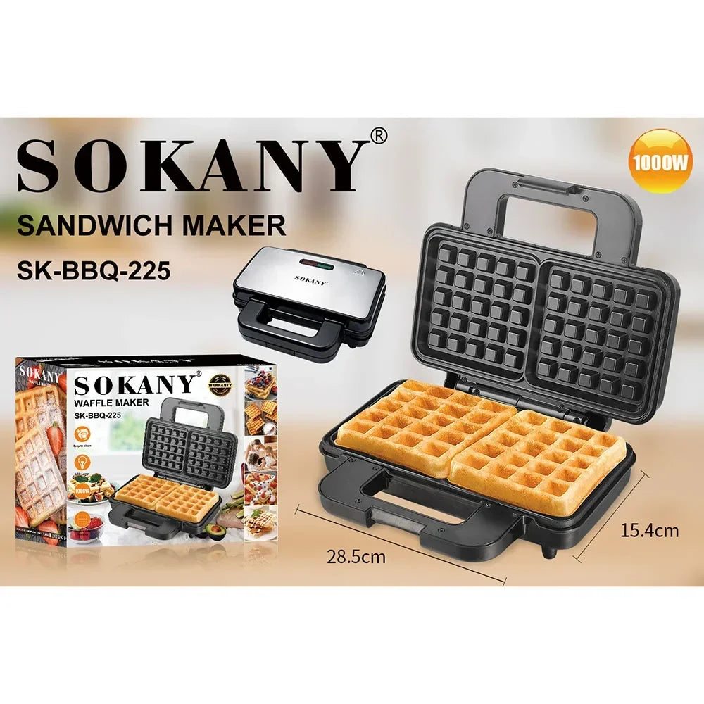 Multi-function 2-slice Muffin Maker, Fast Heating, Non-stick Coating, Suitable for Breakfast, Sandwiches, Snacks, Burgers, Etc