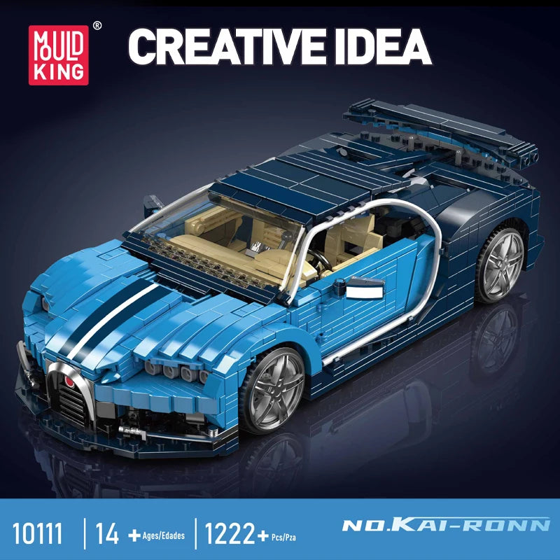 Mould King 10111 Technical MOC Blue Sport Racing Car Building Block Set - Kids Christmas Gift | AlluCanFind