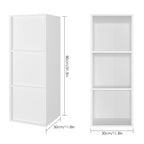 Getone Small Bookcase, White Bookshelf, 3 Cubes Storage Unit, Living Room Bookcase Wooden 30x30x80cm