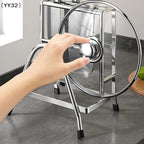 Kitchen Stainless Steel Draining And Chopping Board Rack With Knife Storage〔YY32〕